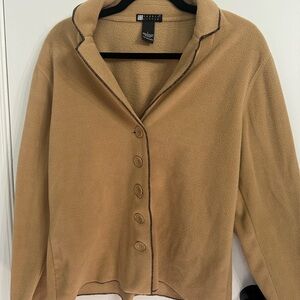 Carol Little Camel Fleece Button Front Jacket – Size L 🤎✨